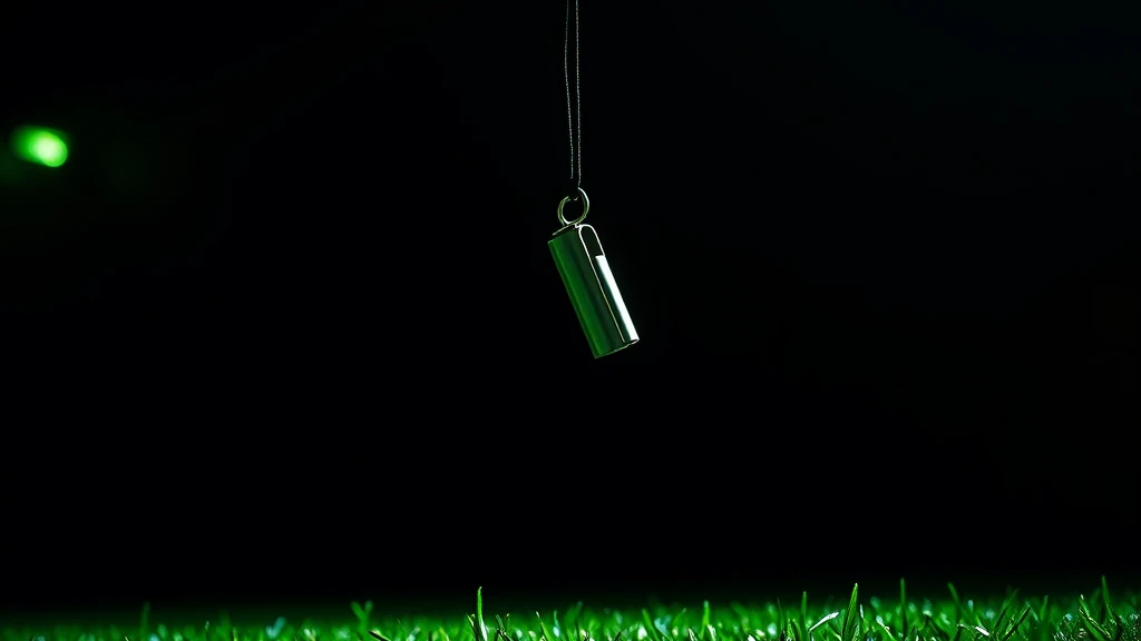 A steel referee whistle swinging on its cord