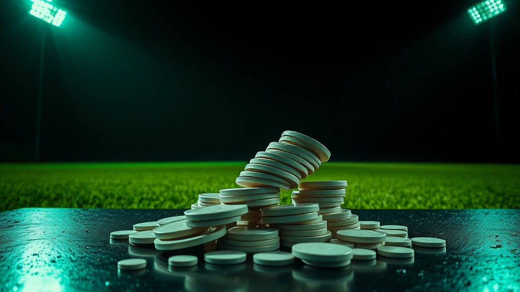 A toppling stack of plain discs on a dark table